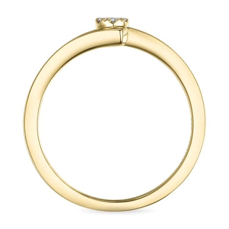 smal abstrakt diamantring i 14 karat guld 0,03 ct