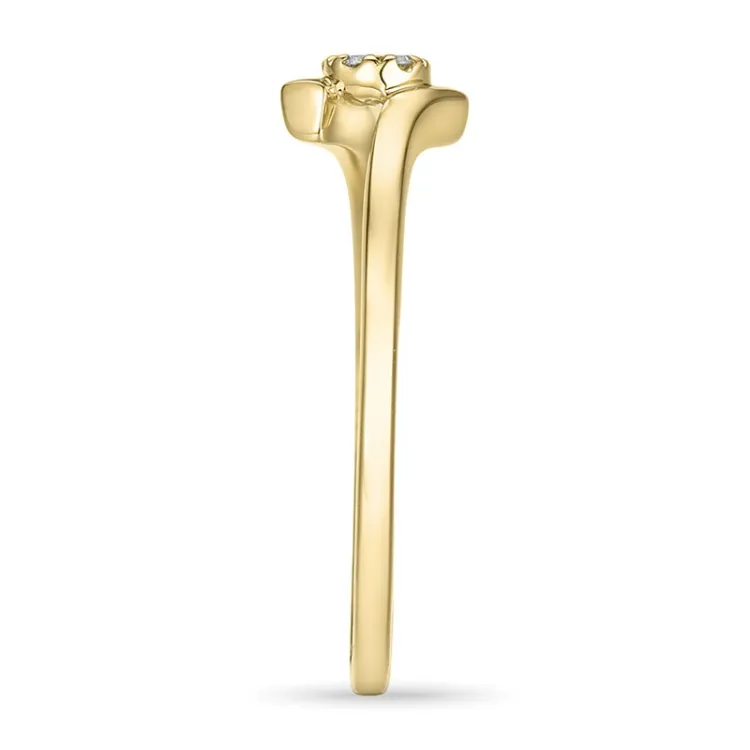smal abstrakt diamantring i 14 karat guld 0,03 ct