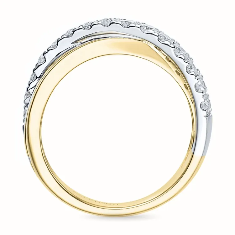 Abstrakt brillantring i 14 karat guld.- og hvidguld 0,50 ct