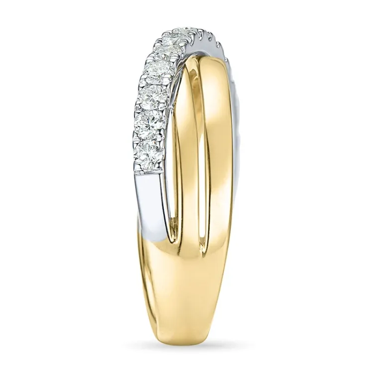 Abstrakt brillantring i 14 karat guld.- og hvidguld 0,50 ct
