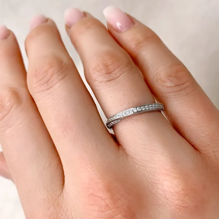diamant diamantring i 14 karat hvidguld 0,35 ct