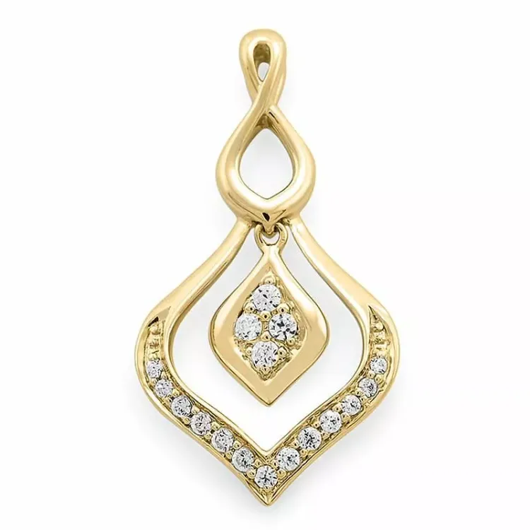 Stort diamantvedhæng i 14 karat guld 0,16 ct