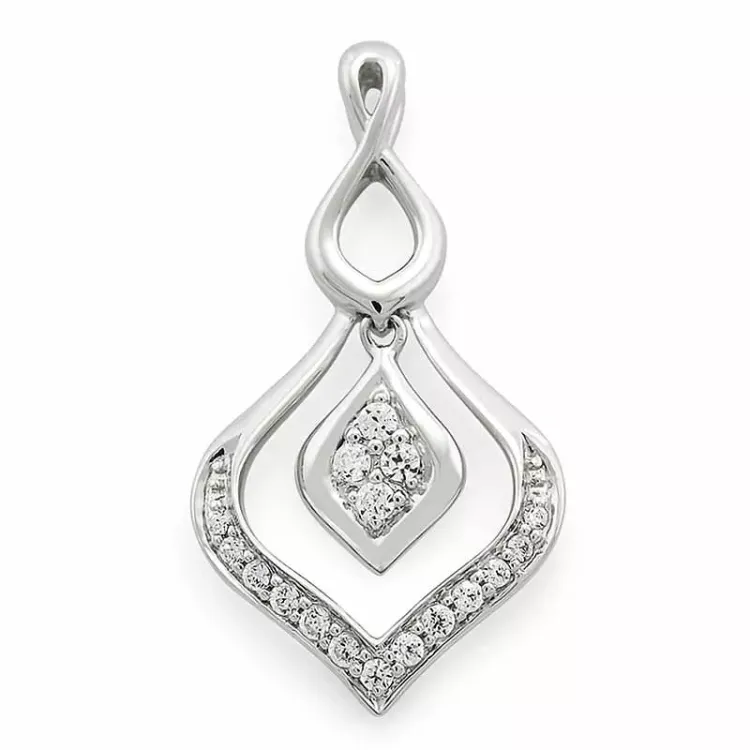 diamantvedhæng i 14 karat hvidguld 0,16 ct