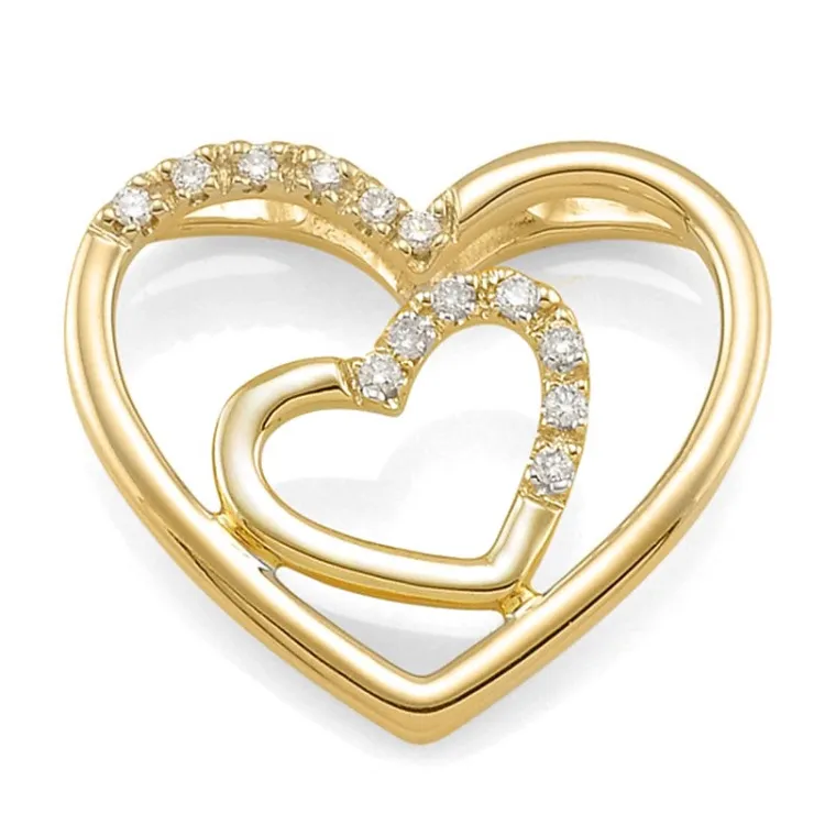hjerte diamantvedhæng i 14 karat guld 0,05 ct