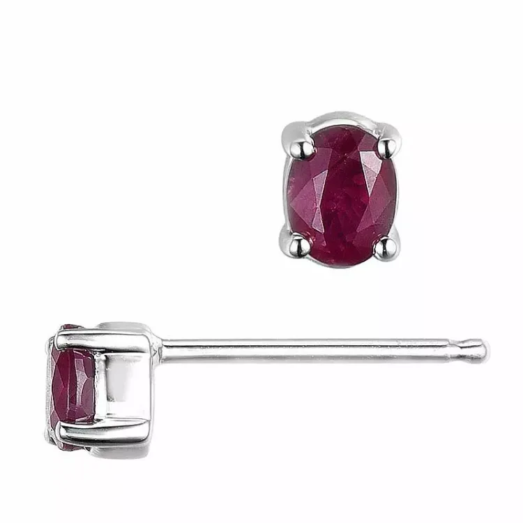 2 x 0,25 ct smykke rubin ørestikker i 14 karat hvidguld med rubin
