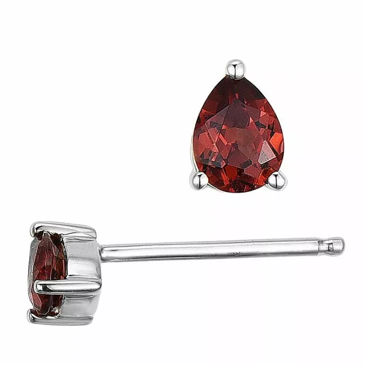 2 x 0,23 ct granat ørestikker i 14 karat hvidguld med granat