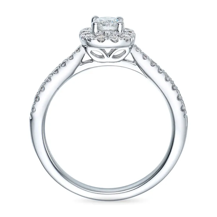firkantet diamantring i 14 karat hvidguld 0,26 ct 0,26 ct