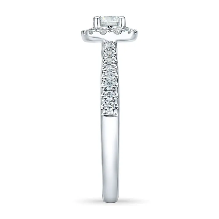 firkantet diamantring i 14 karat hvidguld 0,26 ct 0,26 ct