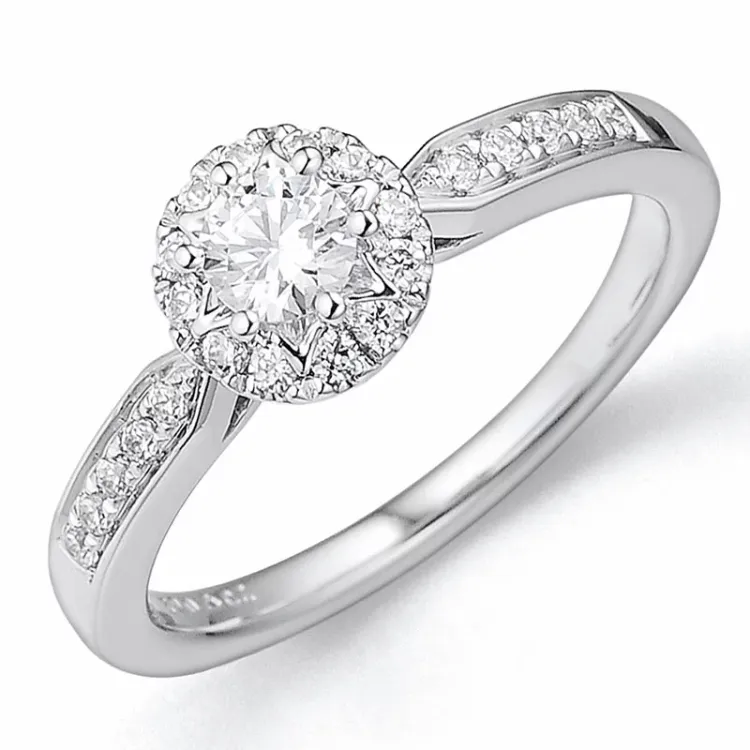 brillantring i 14 karat hvidguld 0,25 ct 0,20 ct