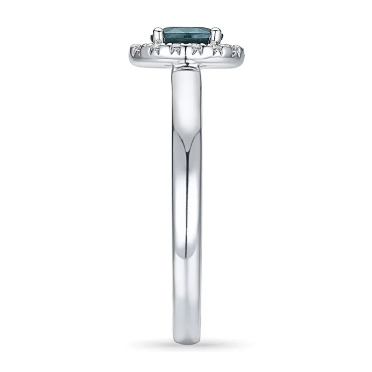 Safir rosetring i 14 karat hvidguld 0,12 ct 0,65 ct