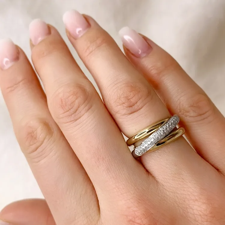diamant ring i 14 karat guld.- og hvidguld 0,27 ct