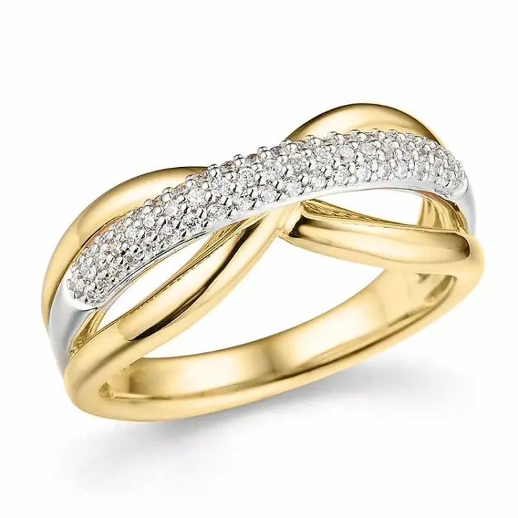 diamant ring i 14 karat guld.- og hvidguld 0,275 ct