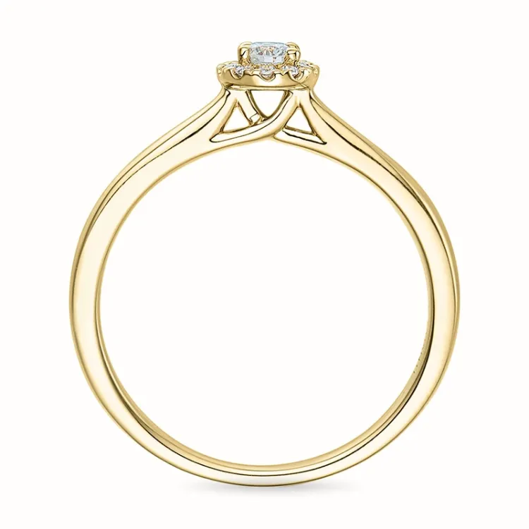rund diamant ring i 14 karat guld 0,1 ct 0,06 ct