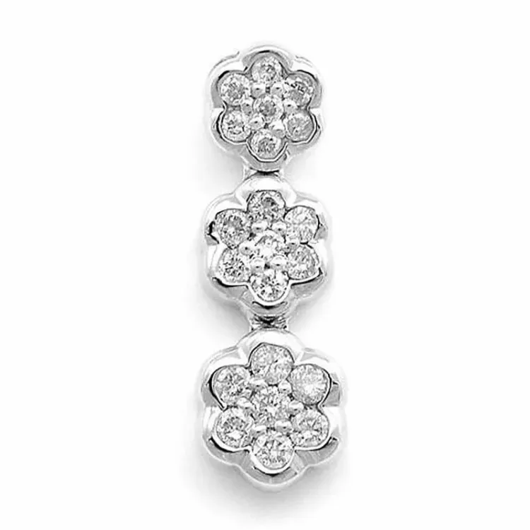 blomster diamantvedhæng i 14 karat hvidguld 0,15 ct