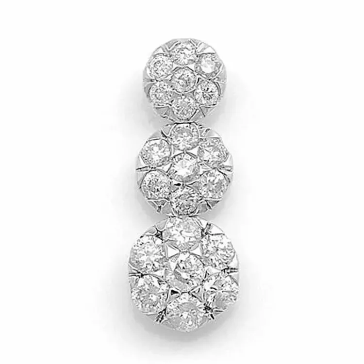 Trendy langt diamantvedhæng i 14 karat hvidguld 0,37 ct