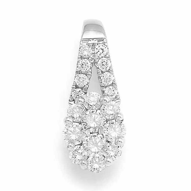 Dråbeformet diamantvedhæng i 14 karat hvidguld 0,47 ct