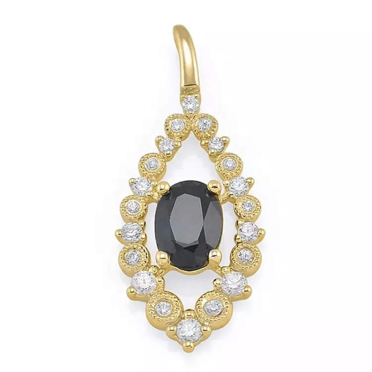 Ovalt safir vedhæng i 14 karat guld 0,25 ct