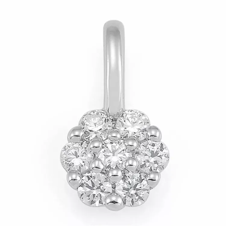 Rundt diamant vedhæng i 14 karat hvidguld 0,154 ct