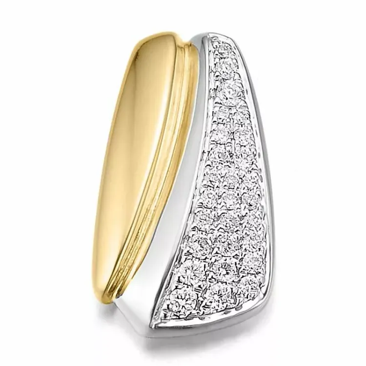 Diamant vedhæng i 14 karat guld.- og hvidguld 0,194 ct