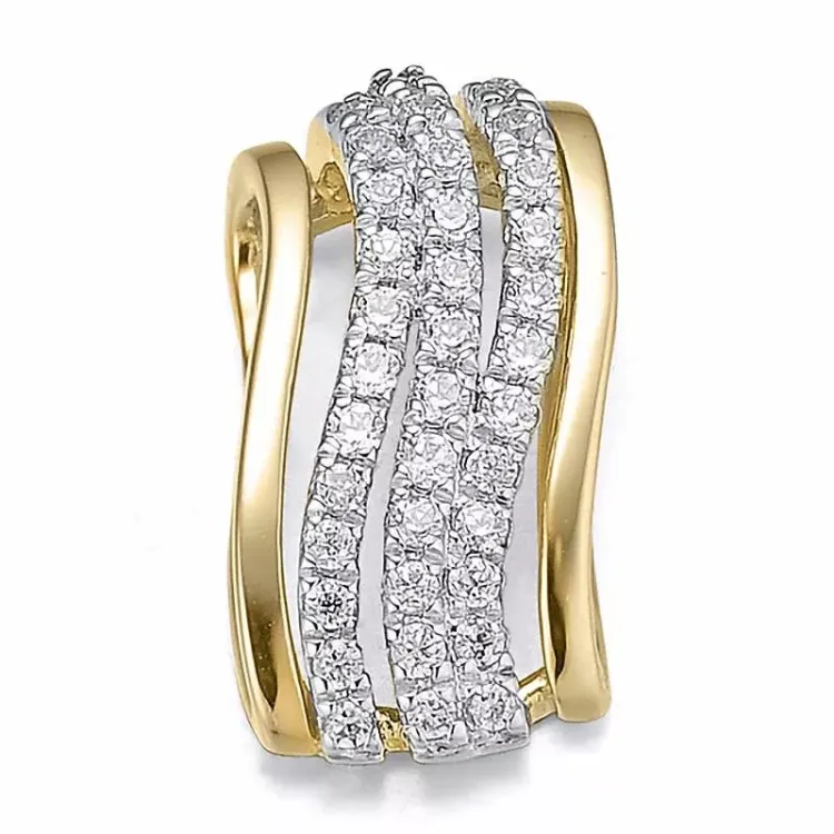 Abstrakt diamant vedhæng i 14 karat guld.- og hvidguld 0,214 ct