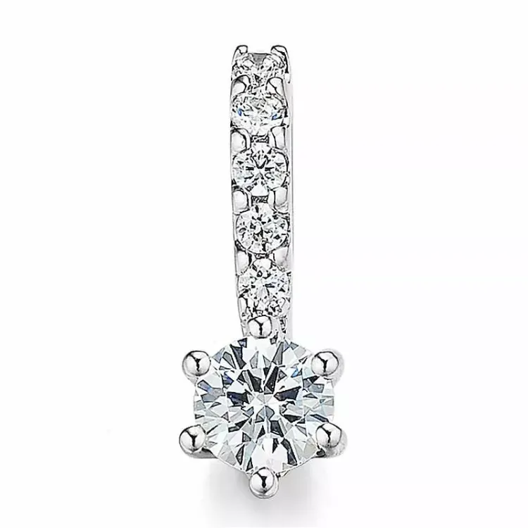 diamant vedhæng i 14 karat hvidguld 0,26 ct 0,072 ct