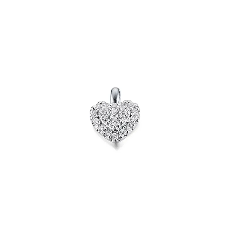 Hjerte diamant hvidgulds vedhæng i 14 karat hvidguld 0,252 ct