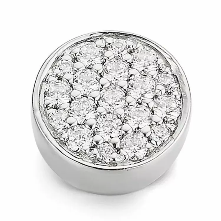 rundt dame diamantvedhæng i 14 karat hvidguld 0,199 ct
