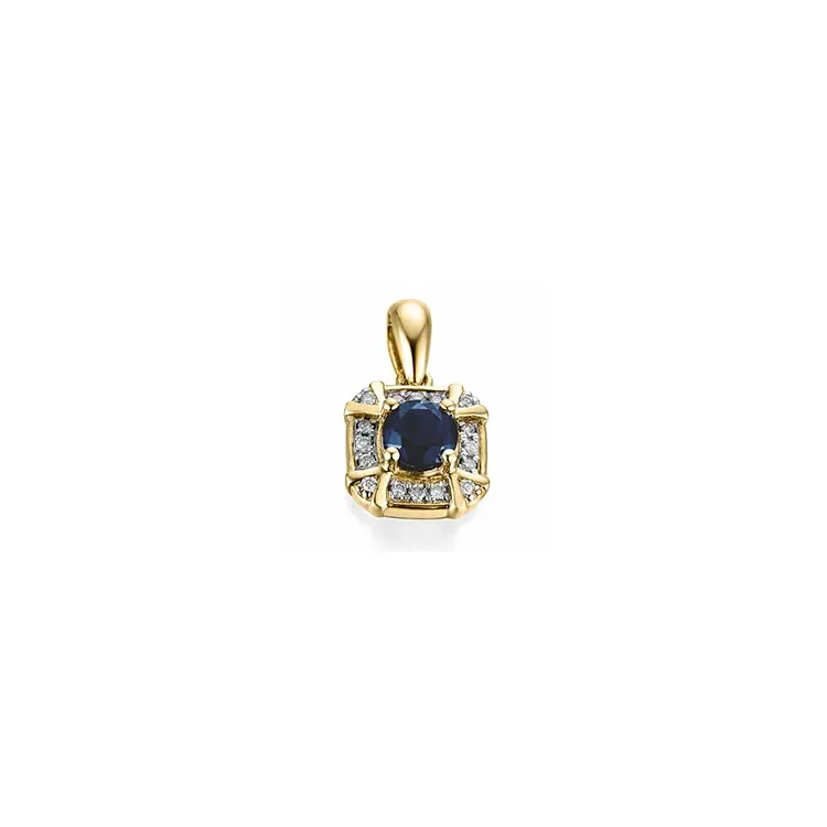 safir vedhæng i 14 karat guld 0,07 ct 0,45 ct