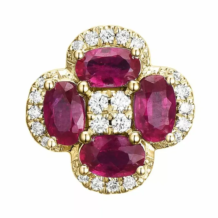 rubin diamantvedhæng i 14 karat guld 0,13 ct 1,40 ct