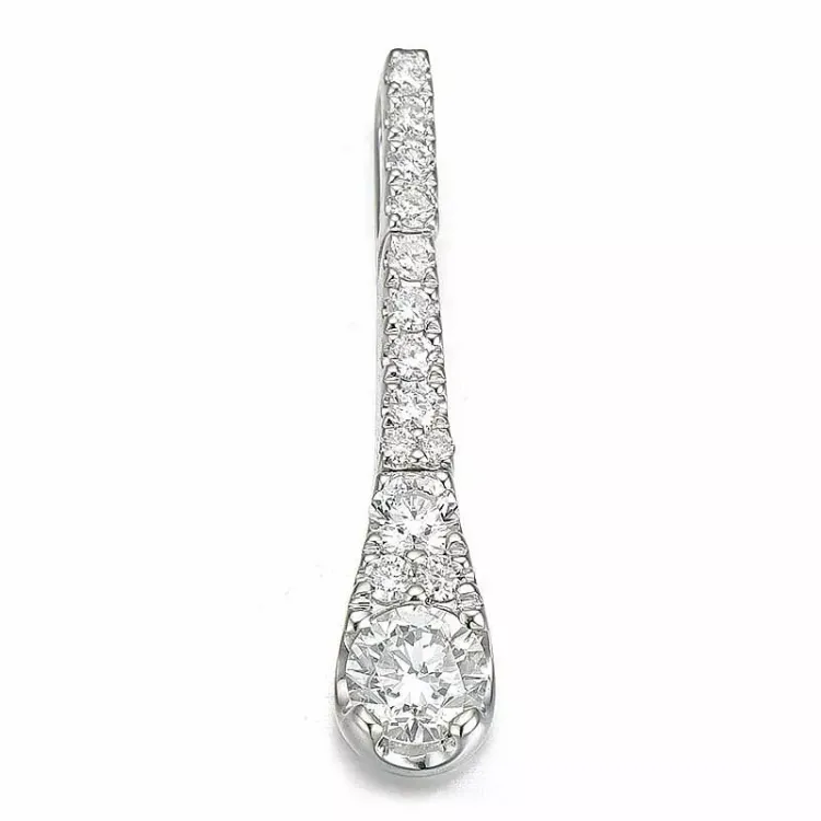 langt diamant vedhæng i 14 karat hvidguld 0,26 ct 0,156 ct