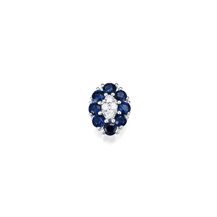 safir diamantvedhæng i 14 karat hvidguld 0,88 ct 0,06 ct