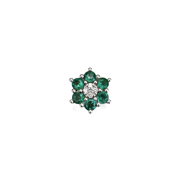 smaragd diamantvedhæng i 14 karat hvidguld 0,86 ct 0,04 ct