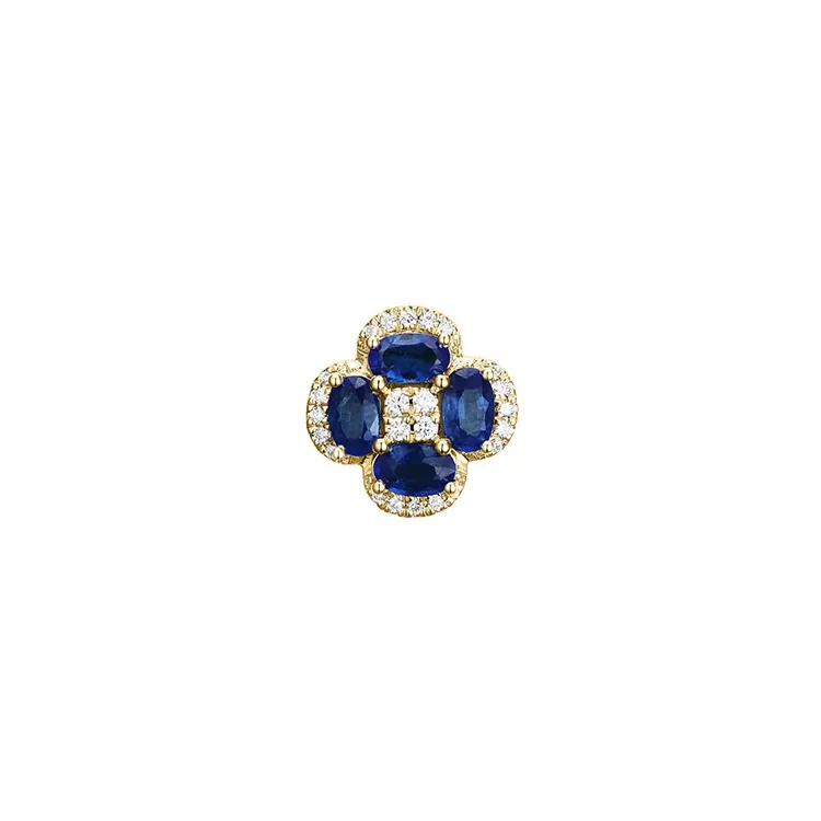 safir diamantvedhæng i 14 karat guld 0,13 ct 1,40 ct