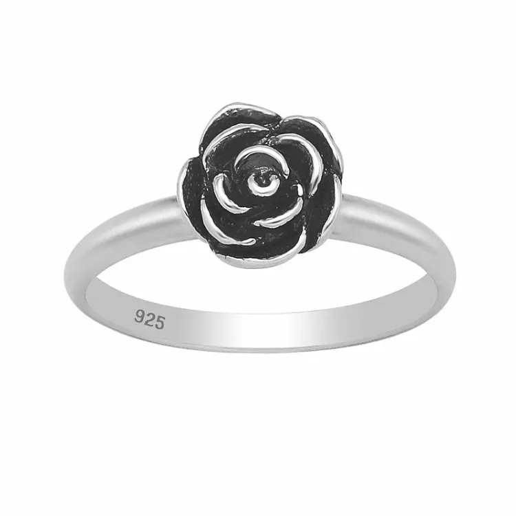 blomster ring i sølv