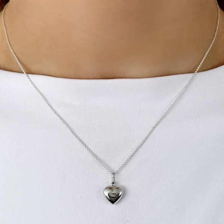 9 x 11 mm hjerte vedhæng i sølv