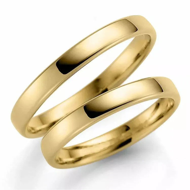 3 mm vielsesringe i 9 karat guld - sæt
