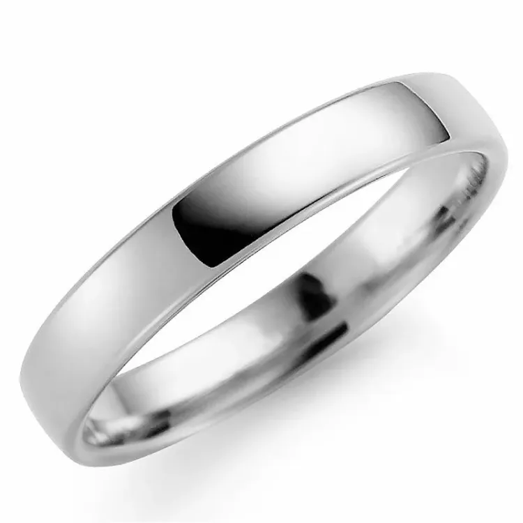 blank 4 mm vielsesring i 9 karat hvidguld