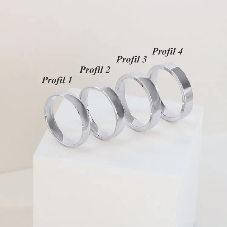4 mm vielsesring i 9 karat hvidguld 0,03 ct