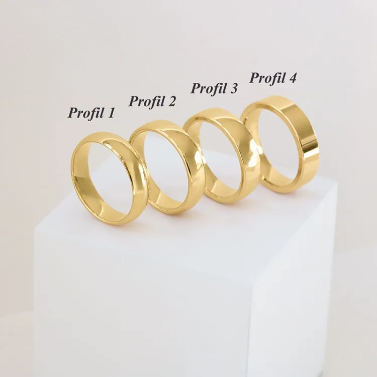 5 mm vielsesring i 14 karat guld