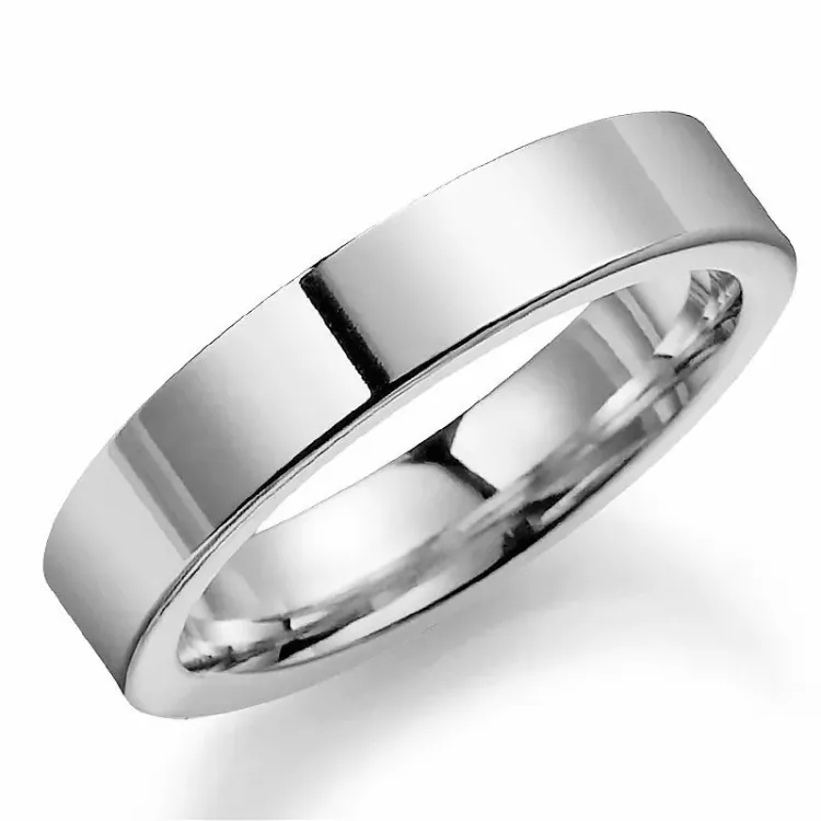 5 mm vielsesring i 14 karat hvidguld