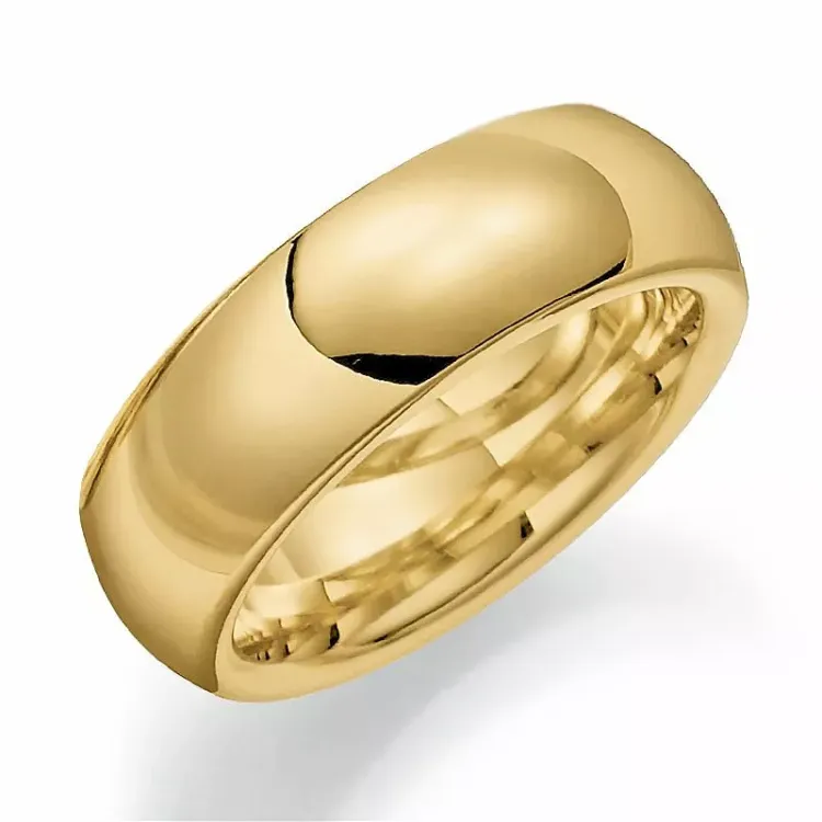 Bred 7 mm vielsesring i 14 karat guld