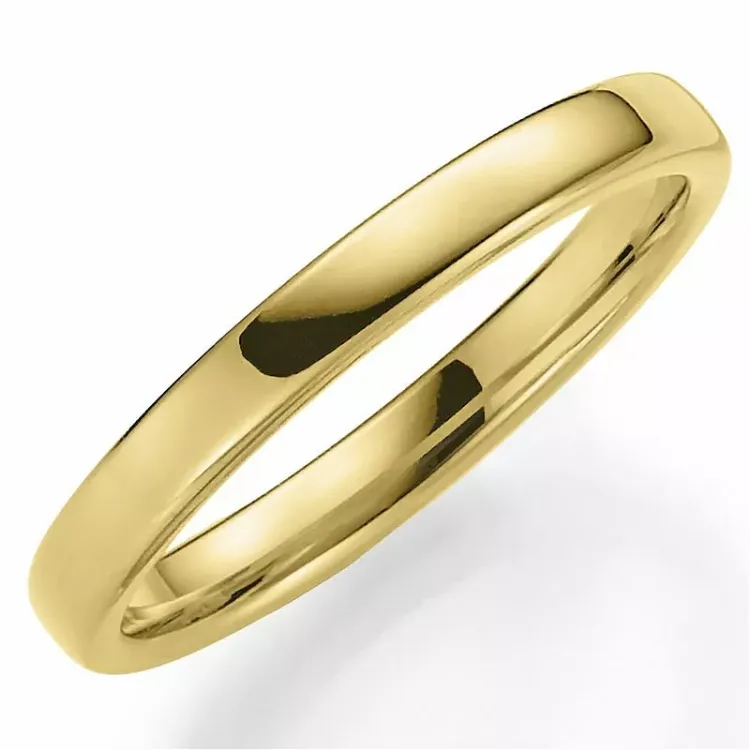 smal 3 mm vielsesring i 9 karat guld