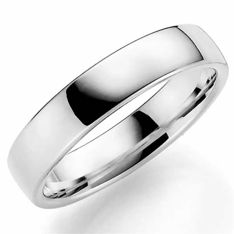 5 mm vielsesring i 14 karat hvidguld