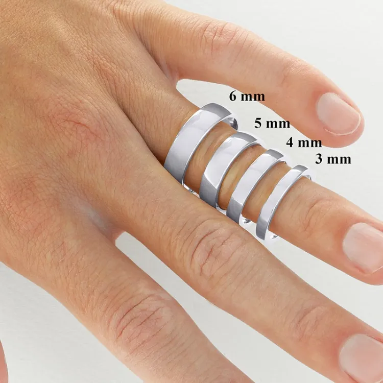 blank 5 mm vielsesring i 9 karat hvidguld