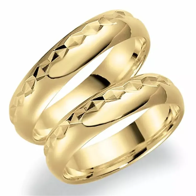 5 mm vielsesringe i 9 karat guld - sæt