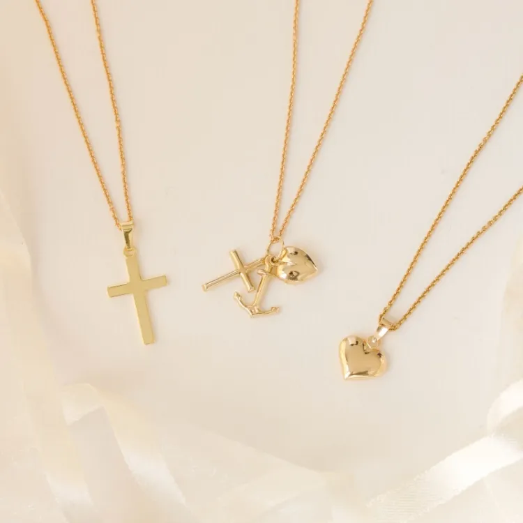 tro-håb-kærlighed vedhæng i 14 karat guld - Amoré
