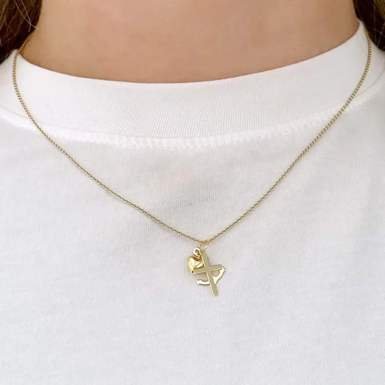 tro-håb-kærlighed vedhæng i 9 karat guld - Amoré