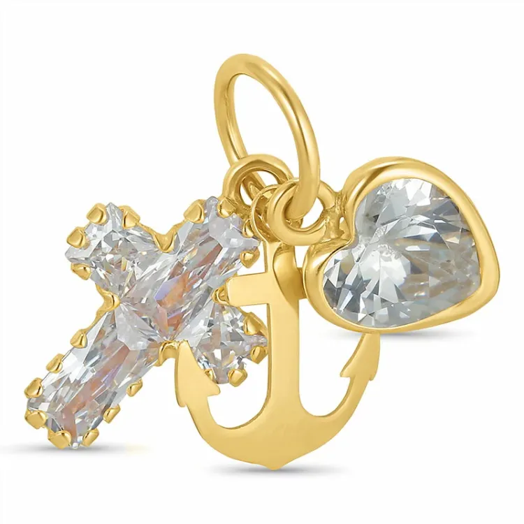 tro-håb-kærlighed zirkon vedhæng i 9 karat guld - Amoré