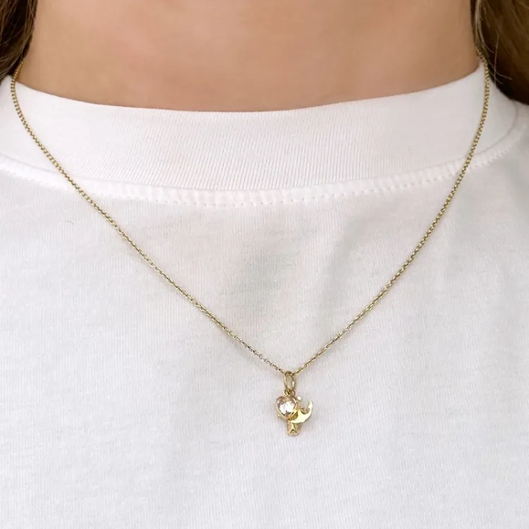 tro-håb-kærlighed zirkon vedhæng i 9 karat guld - Amoré