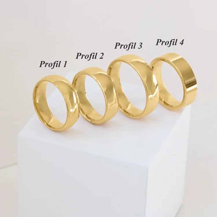 bred 6 mm vielsesring i 14 karat guld